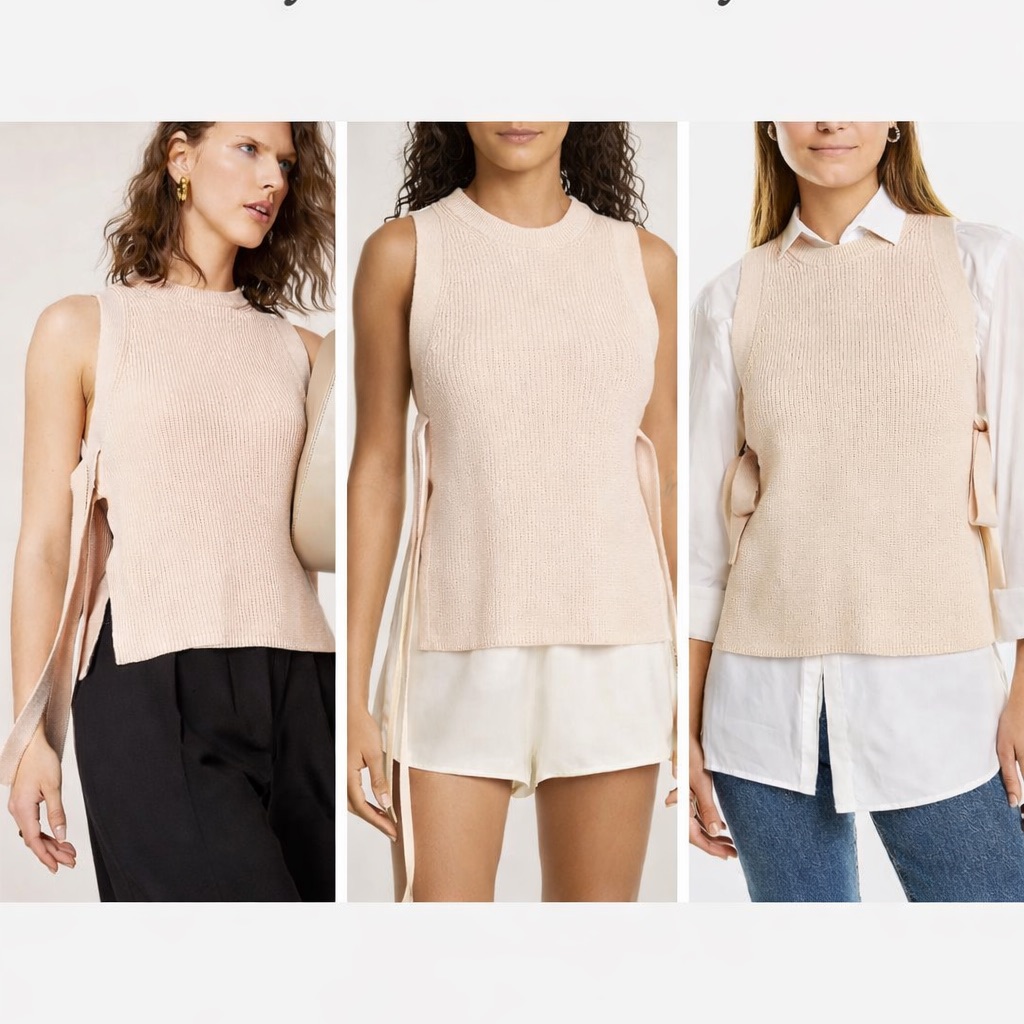 Rebecca Taylor Cream Sleeveless Knit Top. Worn Once. So Versatile!